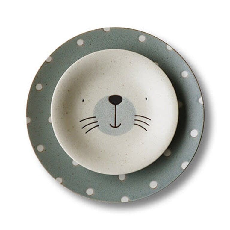 Fika Japan Fika Ceramic Sesame Seal Plate Set/2