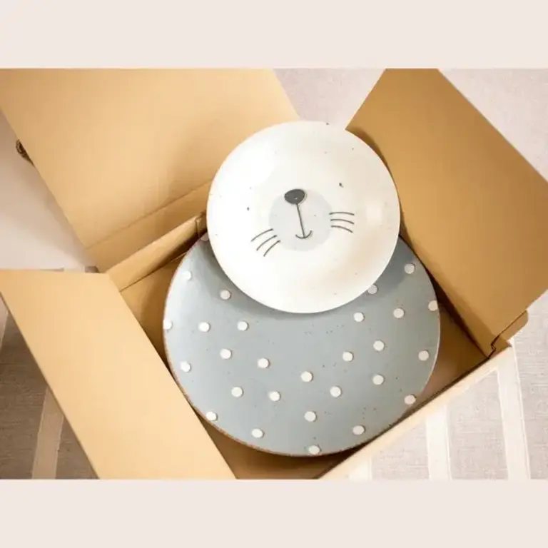 Fika Japan Fika Ceramic Sesame Seal Plate Set/2