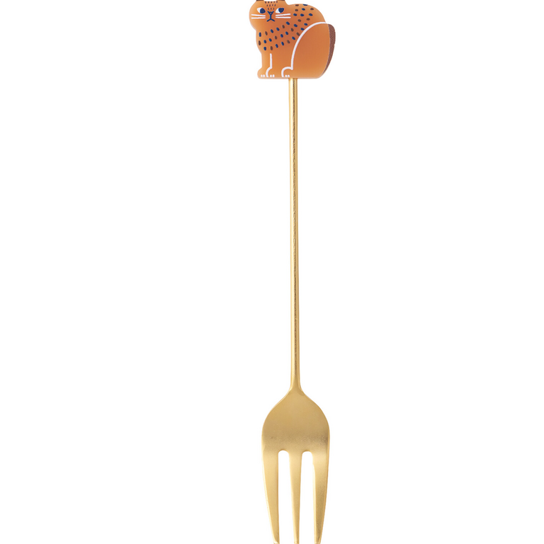 Fika Japan Fika Cat Dessert Fork Brown