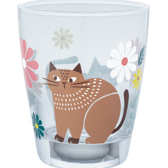 Fika Japan Fika Juice Glass Flower Cat Pink