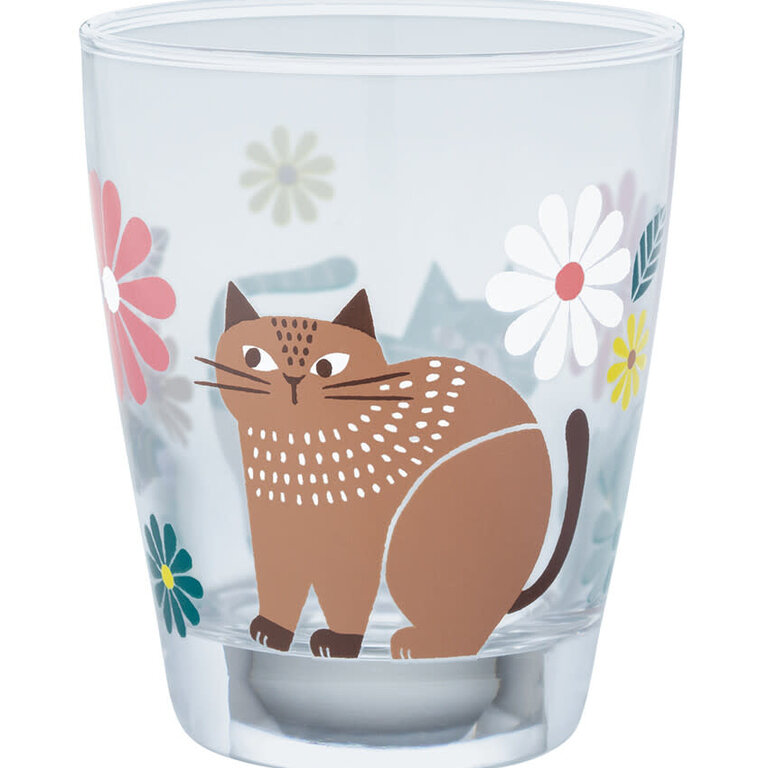 Fika Japan Fika Juice Glass Flower Cat Pink