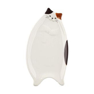 Fika Japan Fika Ceramic Calico Cat Small Plate White