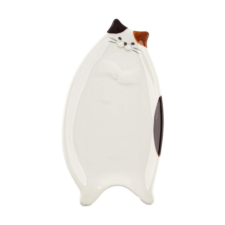 Fika Japan Fika Ceramic Calico Cat Small Plate White