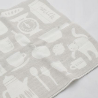 Fika Japan Fika Handkerchief Grey Cats