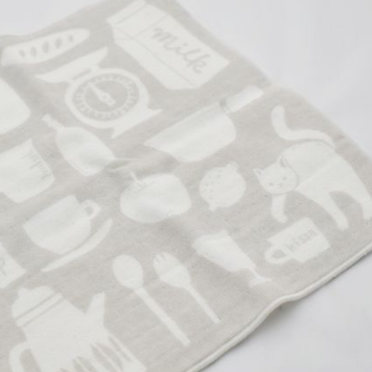 Fika Japan Fika Handkerchief Grey Cats