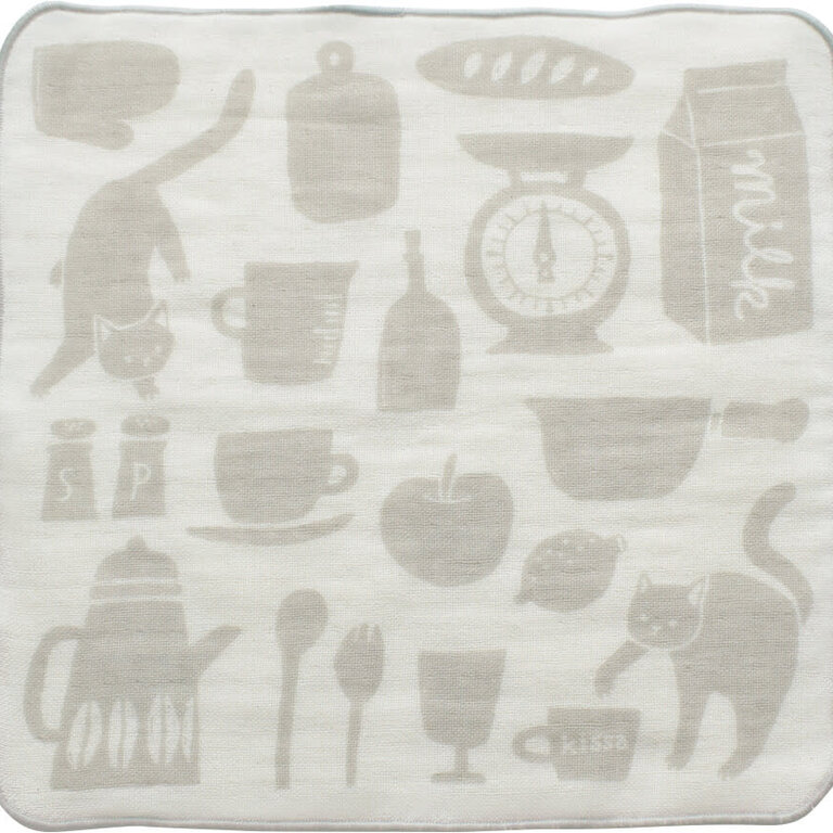 Fika Japan Fika Handkerchief Grey Cats