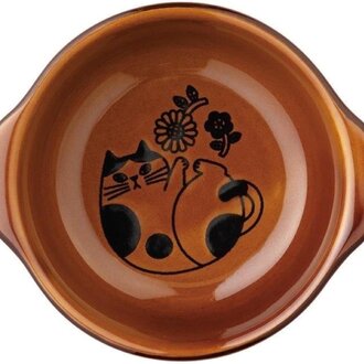 Fika Japan Fika Round Dish Caramel Cat (Sm)