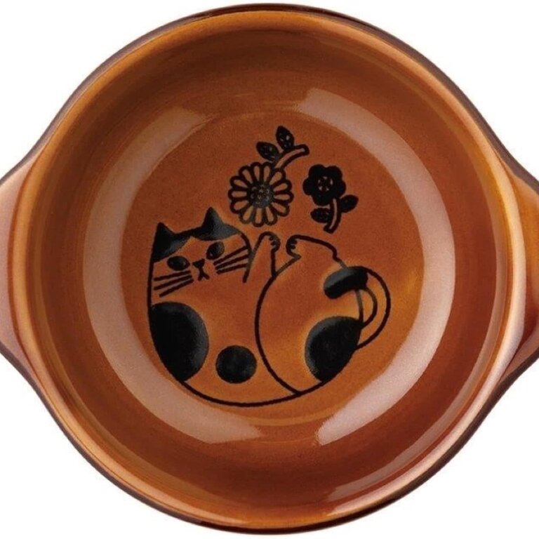 Fika Japan Fika Round Dish Caramel Cat (Sm)