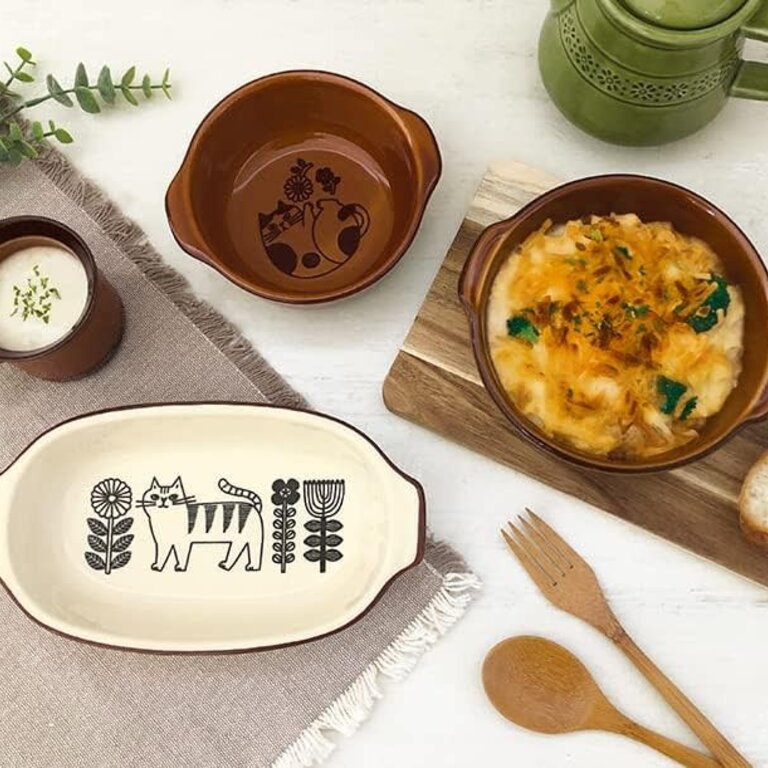 Fika Japan Fika Round Dish Caramel Cat (Sm)