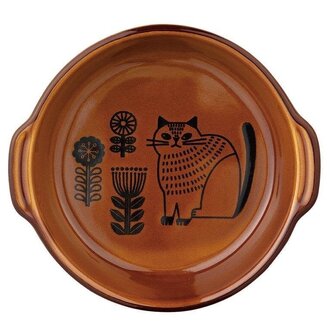 Fika Japan Fika Round Gratin Baking Dish Caramel Cat