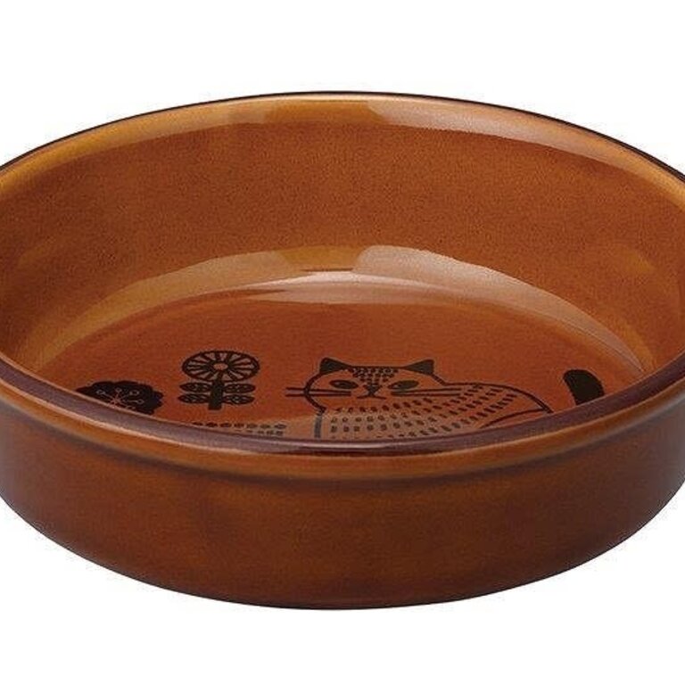 Fika Japan Fika Round Gratin Baking Dish Caramel Cat