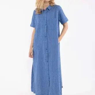 Danefae Danefae Seersucker Dress Warm Blue/Lilac