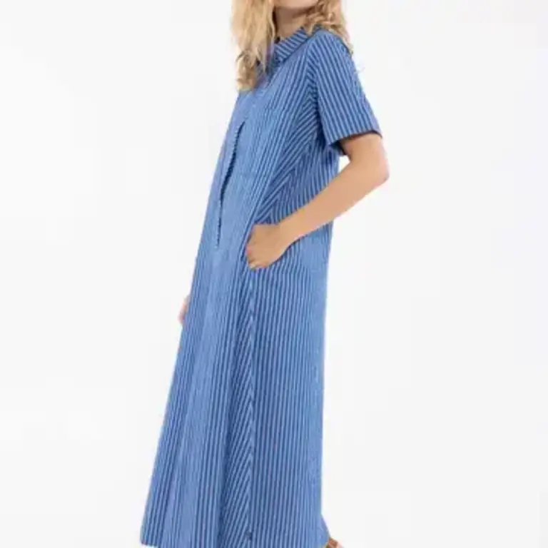 Danefae Danefae Seersucker Dress Warm Blue/Lilac