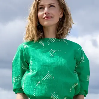 Danefae Danefae Seersucker Shirt Green/Chalk