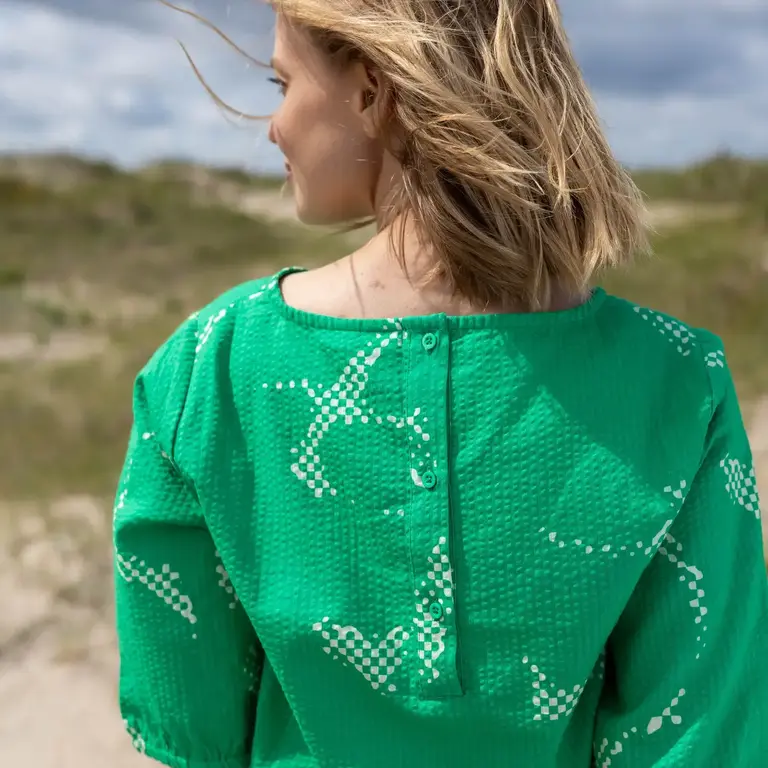 Danefae Danefae Seersucker Shirt Green/Chalk