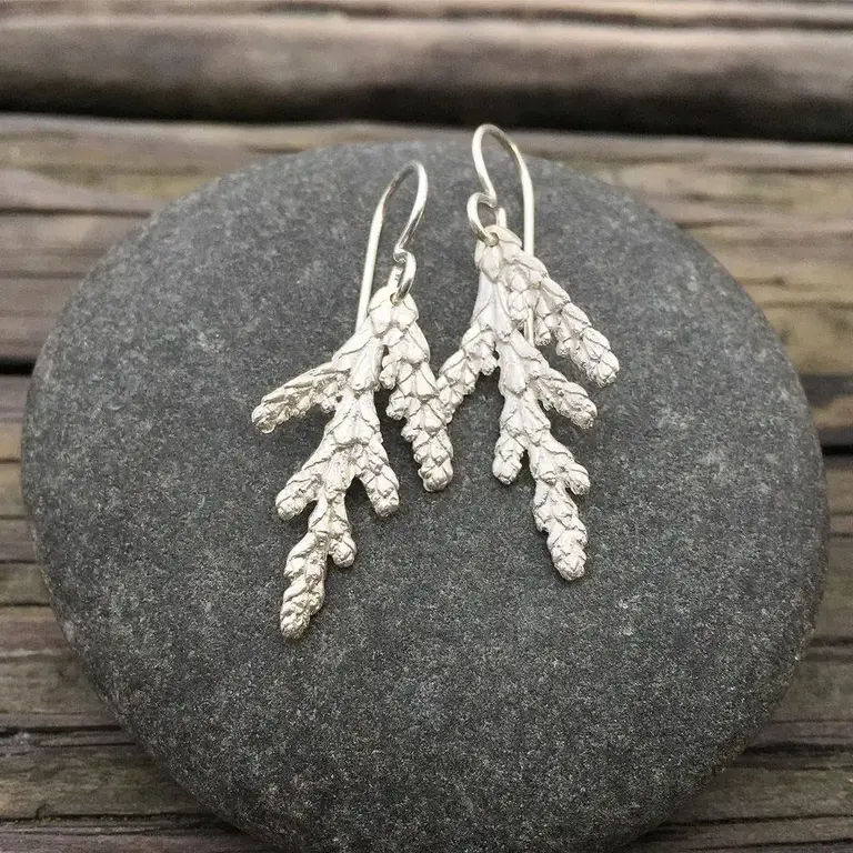 Morning Moon Cedar Earrings (Sm) Sterling Silver