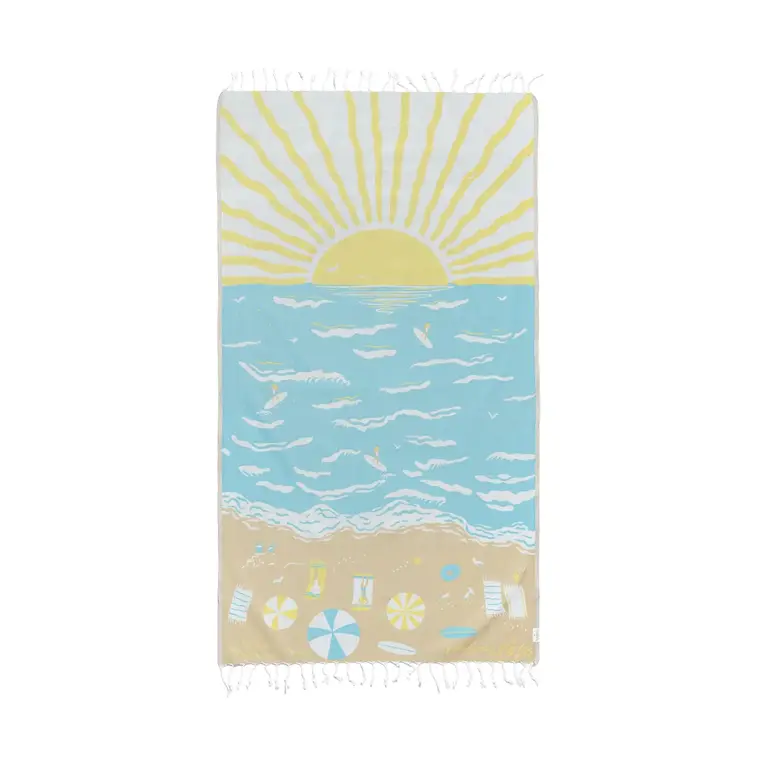 Ramus Ramus Turkish Cotton Beach Towel 37x71" Beach Day