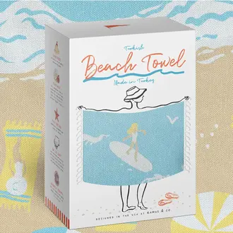 Ramus Ramus Turkish Cotton Beach Towel 37x71" Beach Day