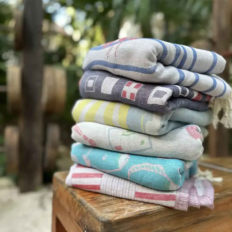 Ramus Ramus Turkish Cotton Beach Towel 37x71" Beach Day