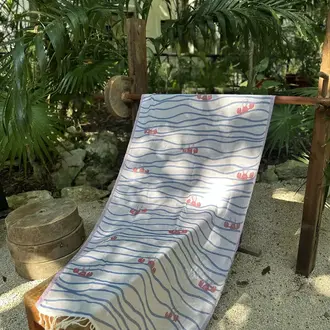 Ramus Ramus Turkish Cotton Beach Towel 37x71" Lobster N' Waves