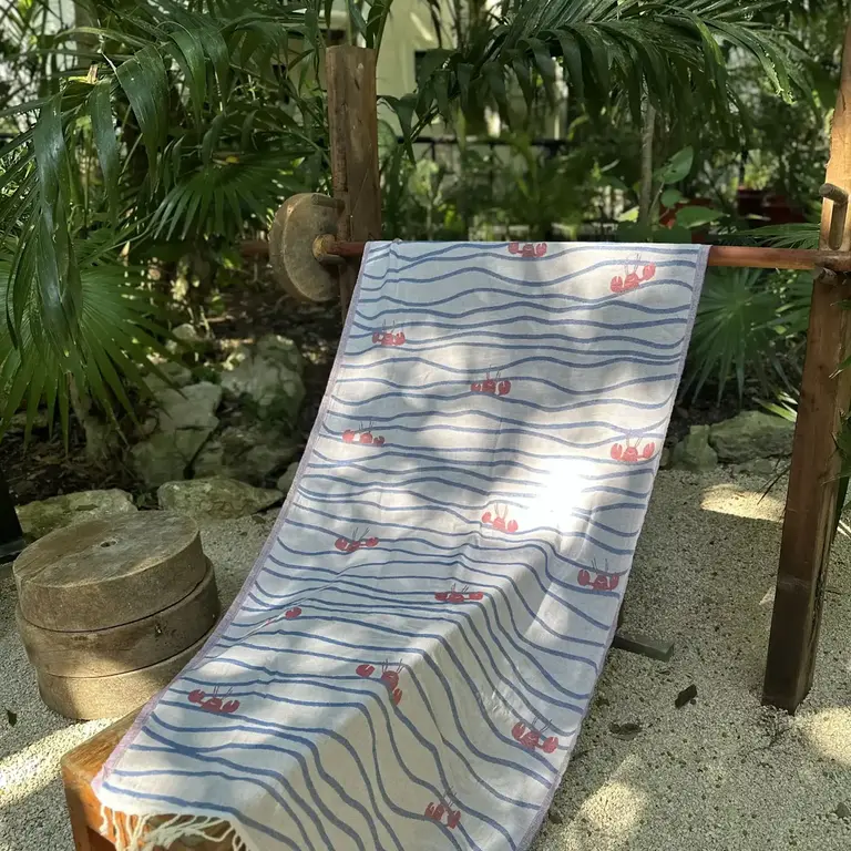 Ramus Ramus Turkish Cotton Beach Towel 37x71" Lobster N' Waves