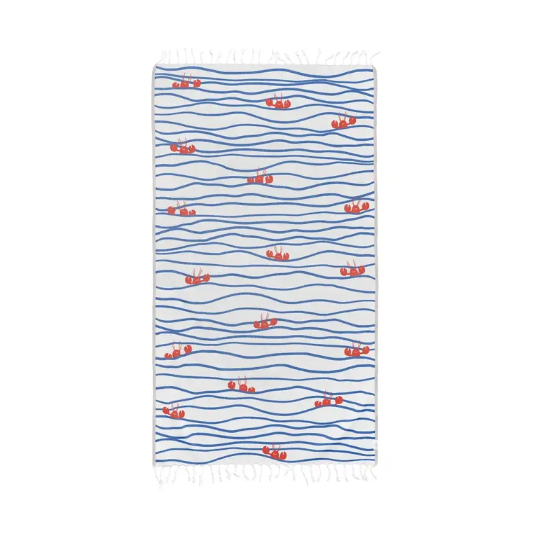 Ramus Ramus Turkish Cotton Beach Towel 37x71" Lobster N' Waves