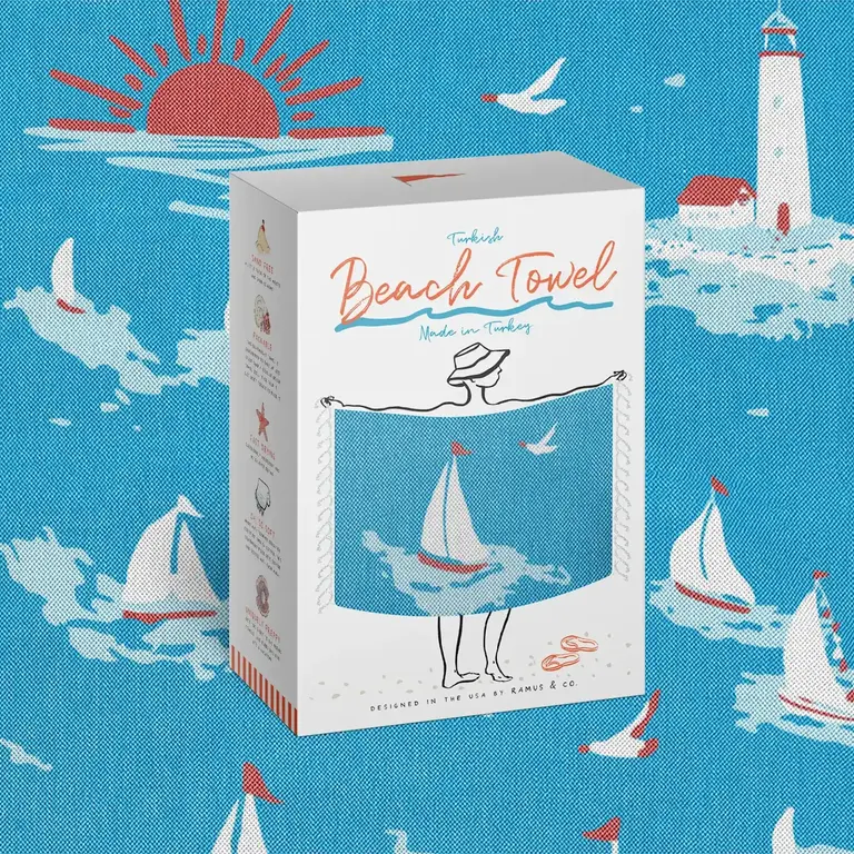 Ramus Ramus Turkish Cotton Beach Towel 37x71" Regatta