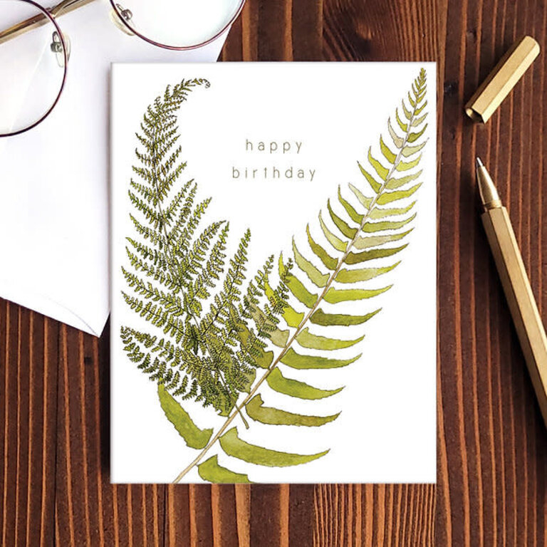 Yellow Canary -Birthday Ferns Card