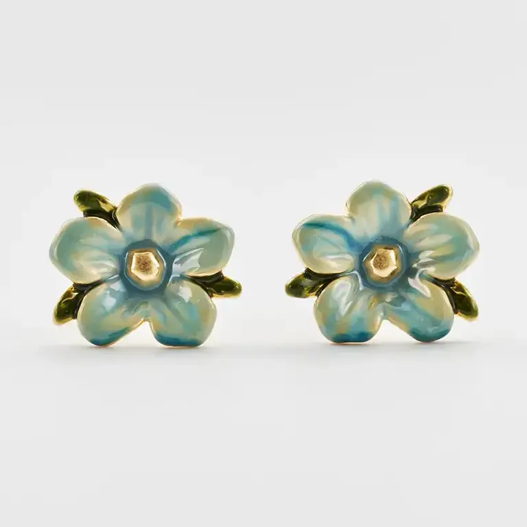 Fable England Fable Forget Me Not 24ct Gold Plated Studs