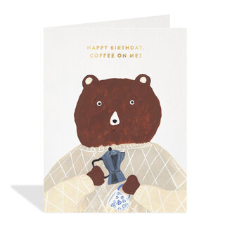 Paper E Clips PEC  Barista Bear Birthday Card
