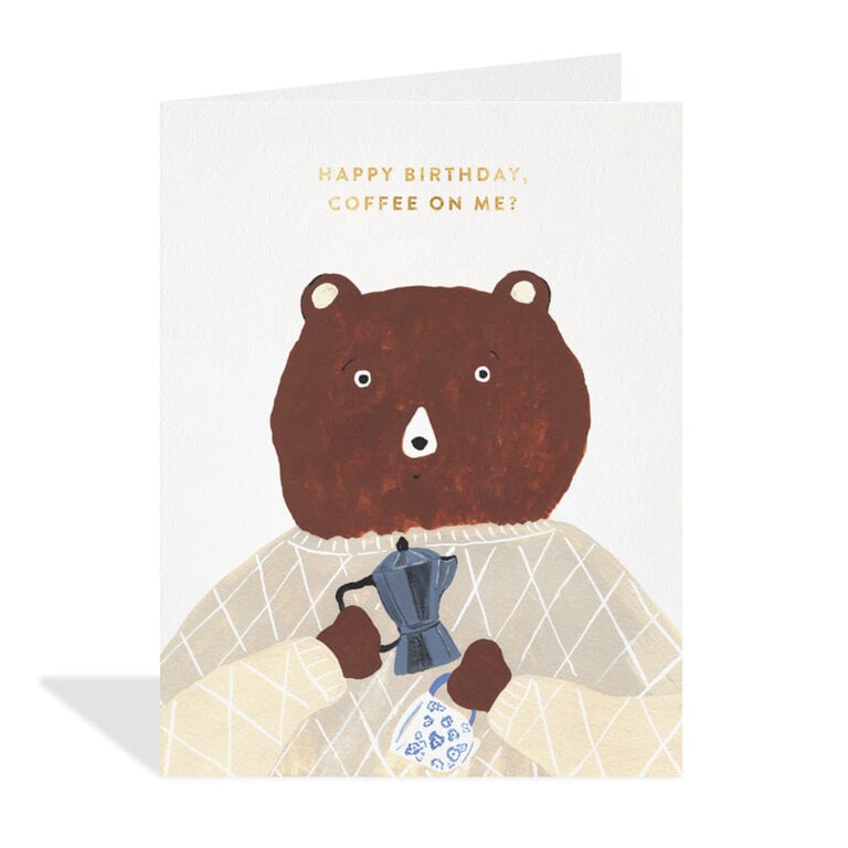 Paper E Clips PEC  Barista Bear Birthday Card