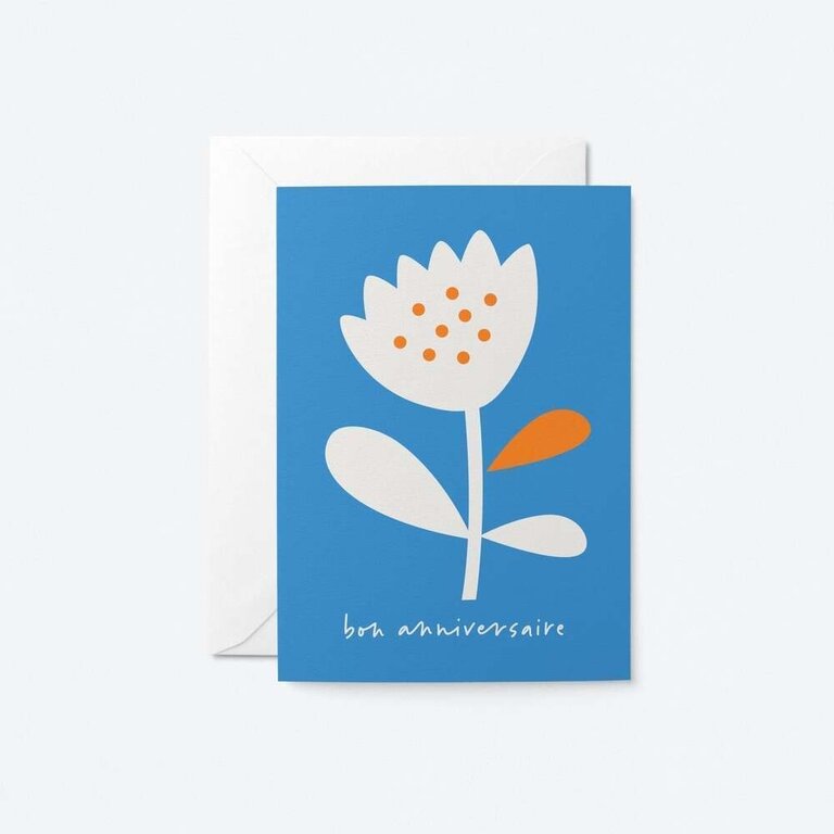 Paper E Clips PEC Bon Anniversaire Blue/Orange Card