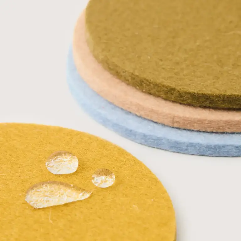 Graf Lantz Graf Lantz Merino Coasters Set 4 Round - Roots
