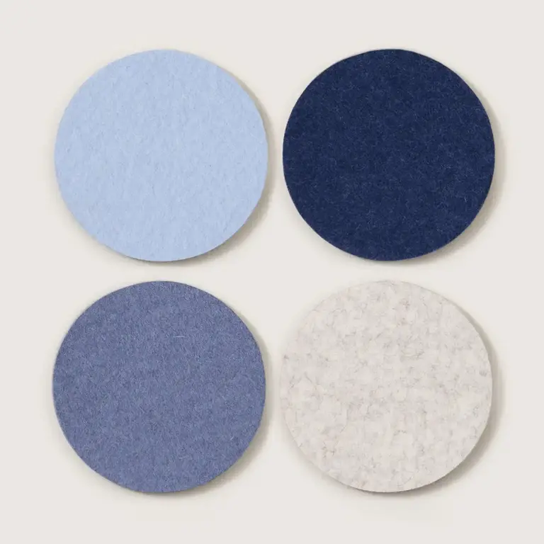 Graf Lantz Graf Lantz Merino Coasters Set 4 Round - Social Hour
