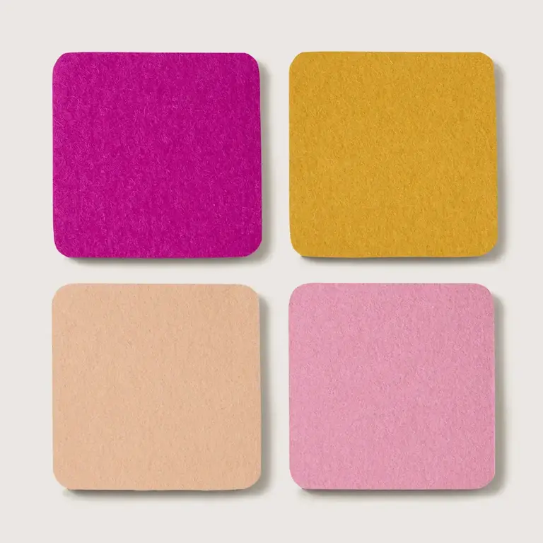 Graf Lantz Graf Lantz Merino Coasters Set 4 Square - Super Bloom