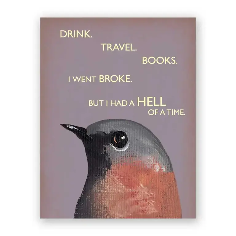 The Mincing Mockingbird Mincing Mockingbird Drink Travel Books Card