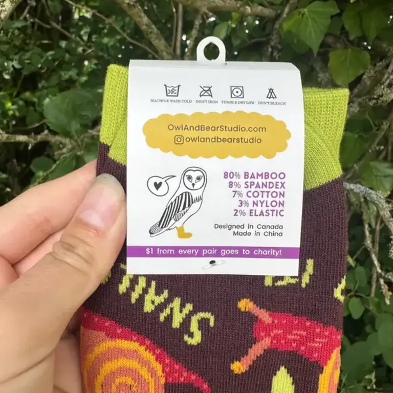 Owl & Bear Owl & Bear Bamboo Snailed It Socks