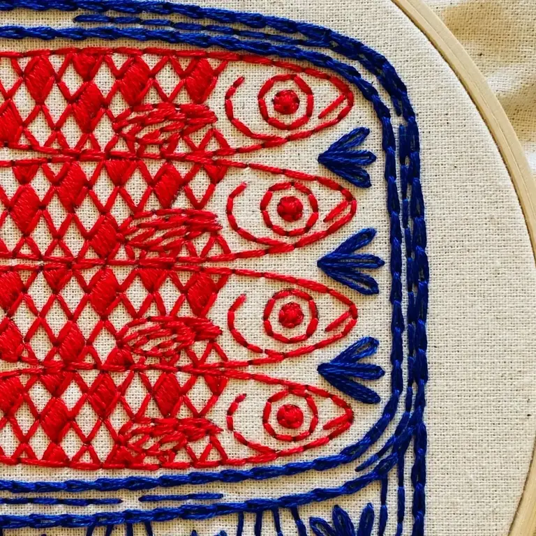 Hook Line & Tinker Hook Line & Tinker Embroidery Kit  - Sardines