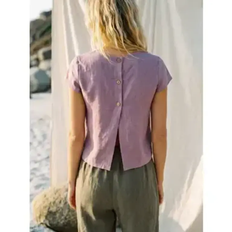 Humanity Designs Humanity Designs Linen Button Back Top