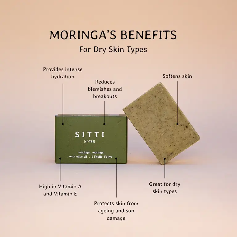 Sitti Soap Sitti Moringa Olive Oil Soap Bar 90g