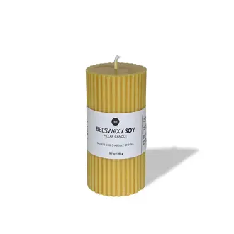 Ebb & Flow E&F Beeswax Soy Pillar Candle - Lemon Yellow Ebb & Flow E&F Beeswax Soy Pillar Candle - Lemon Yellow