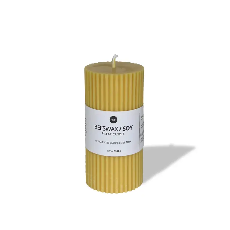 Ebb & Flow E&F Beeswax Soy Pillar Candle - Lemon Yellow