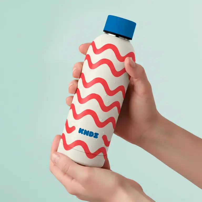 KNDZ KNDZ Double Walled Stainless Steel Bottle Wavy Mood 500ml