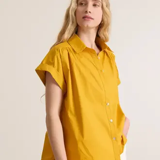 Garance Garance Short Sleeve Cotton Blouse Mustard Garance Garance Short Sleeve Cotton Blouse Mustard