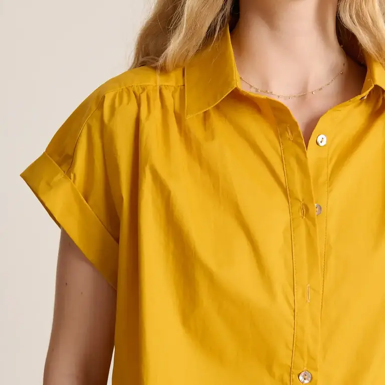Garance Garance Short Sleeve Cotton Blouse Mustard
