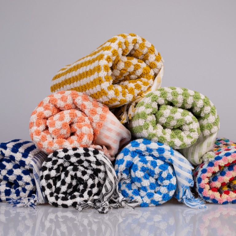 Kalkedon Kalkedon Turkish Cotton Pom Pom Hand Towel Mustard