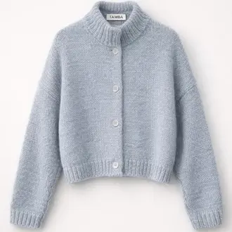 Tamba Tamba Angora Alpaca Cardigan Ice Blue (O/S)