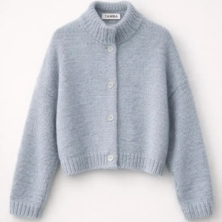 Tamba Tamba Angora Alpaca Cardigan Ice Blue (O/S)