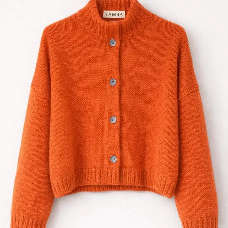 Tamba Tamba Angora Alpaca Cardigan Orange (O/S)