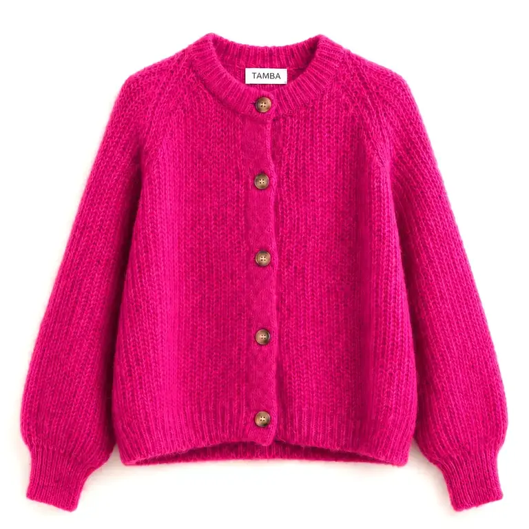 Tamba Tamba Mohair Blend Cardigan Magenta (O/S)